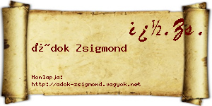 Ádok Zsigmond névjegykártya
